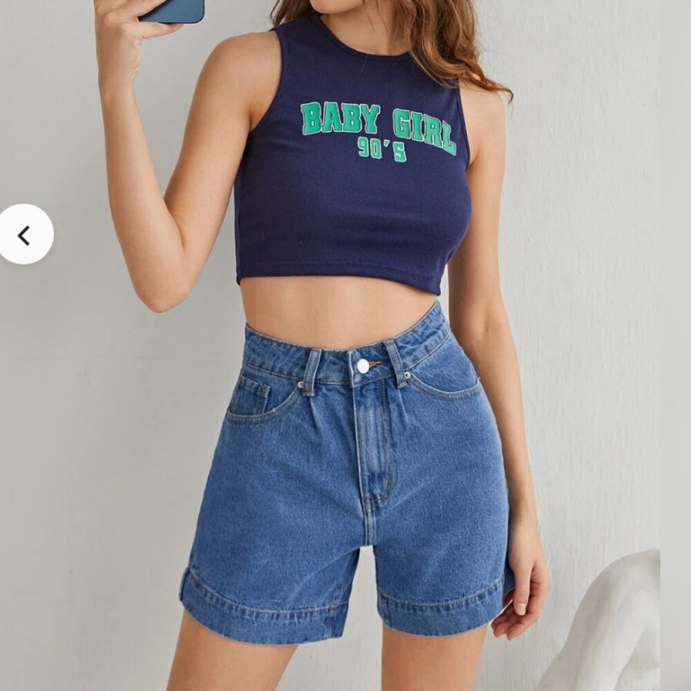 High Waist Denim Shorts